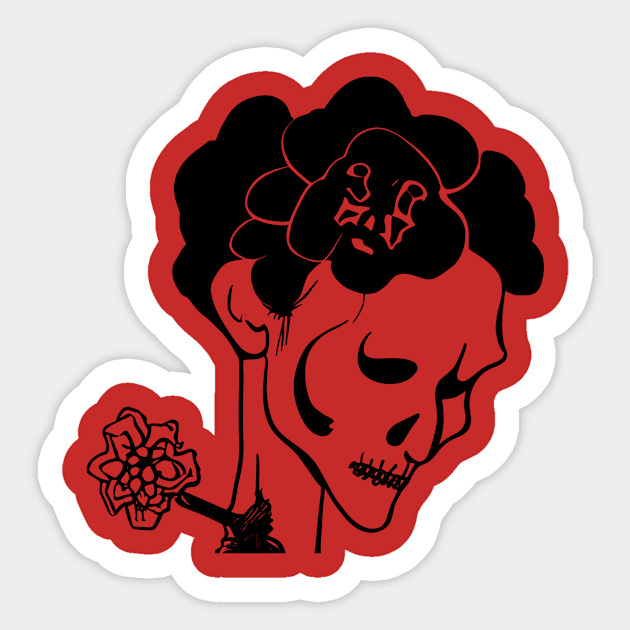 Nameless Skull Rose Snipper Sticker by RXG